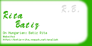 rita batiz business card